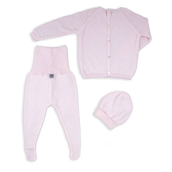 Conjunto Rosa Suave 3 Peças 100% Algodão