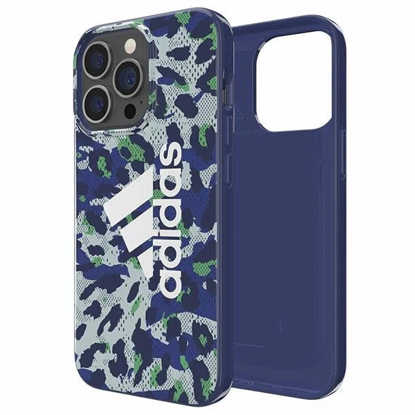 Capa Padrão Leopardo para iPhone 13/13 Pro Adidas Azul