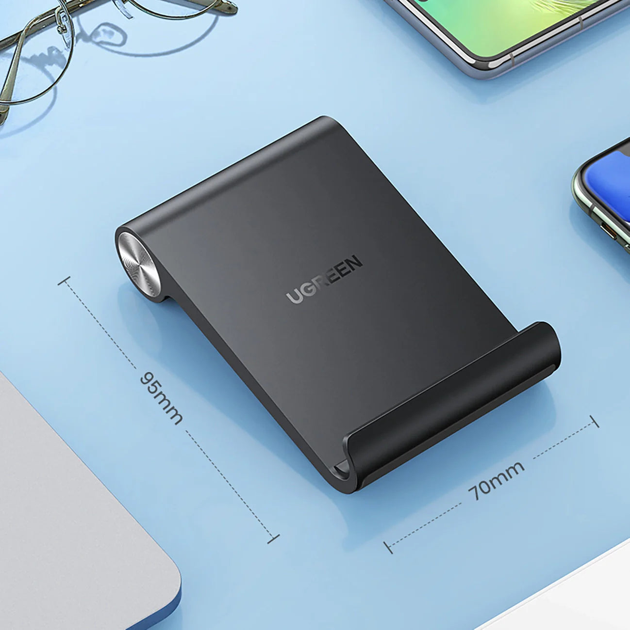 Suporte de Secretária Ugreen / Preto / Para Telefone 4-7.9"