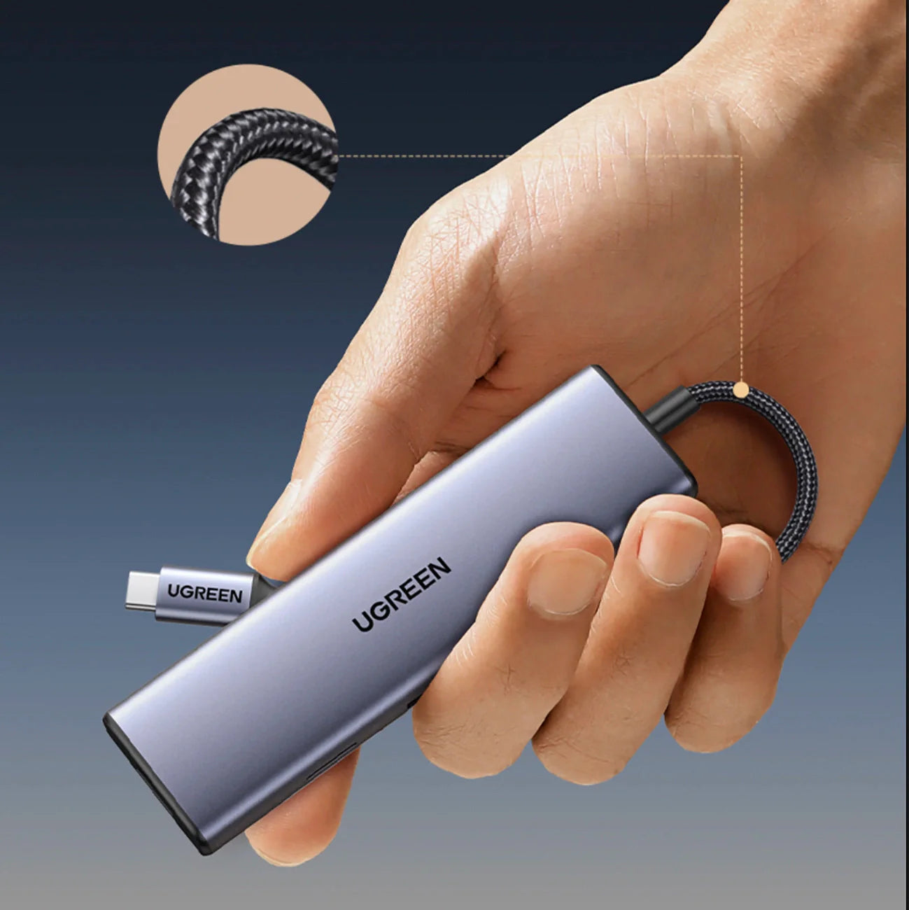 Hub 9 em 1 UGREEN CM498 USB-C com 3x USB-A 3.0, HDMI, VGA, RJ45, Leitor SD e TF Card