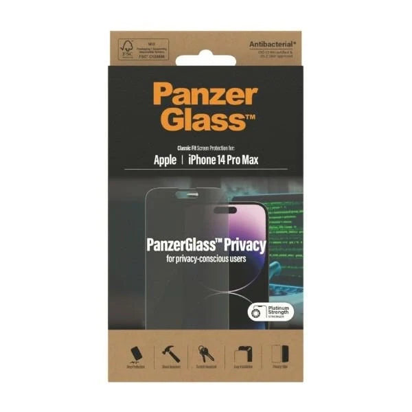 Vidro Temperado Premium com Bloqueio de Privacidade Panzerglass para iPhone 14 Pro Max