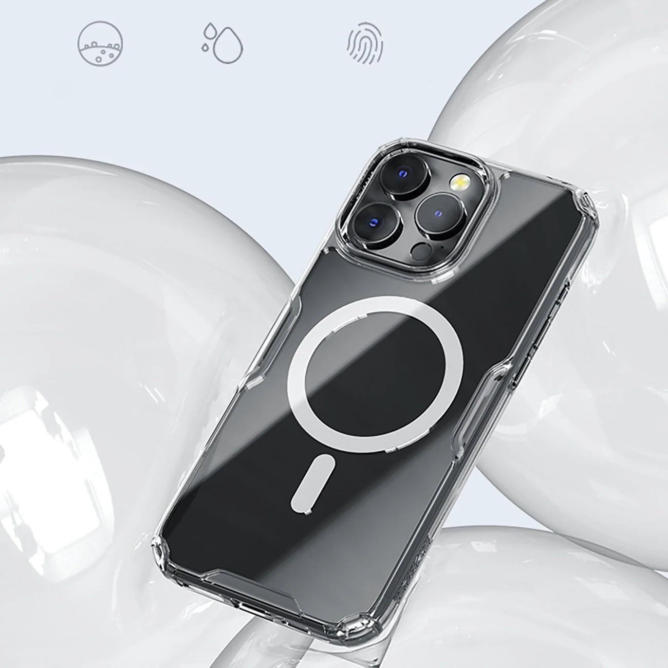 Capa Magnética Nillkin Transparente para iPhone 16 Pro com MagSafe