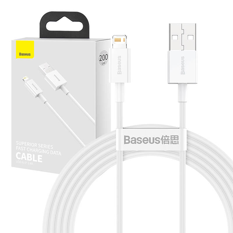 Cabo USB-A para Lightning Baseus Superior Series 2m 2.4A
