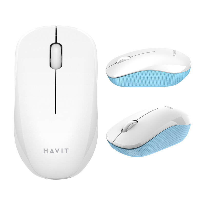 Rato sem fio HAVIT 1200Dpi Branco e Azul Ms66Gt-Wb