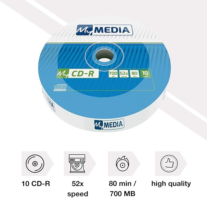 CD-R 700MB MyMedia com 52x Burning Speed Bllister de 10 uni.