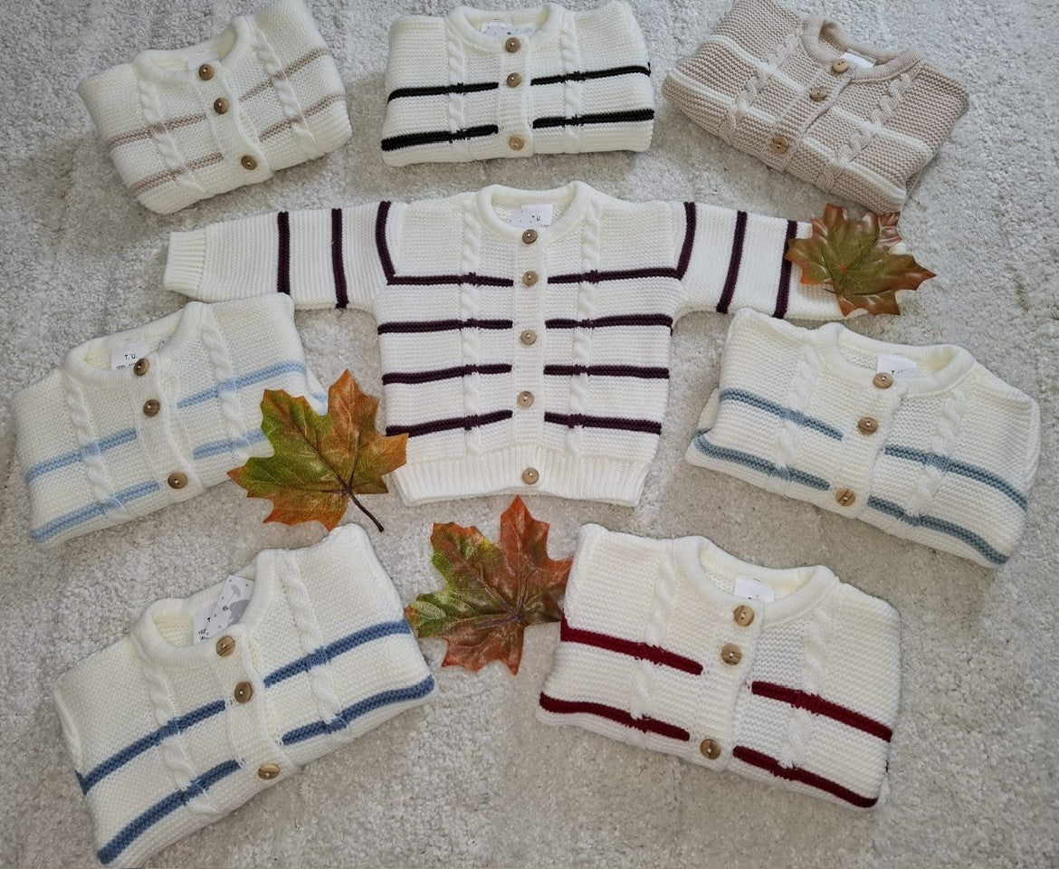 Casaco em Malha com Riscas Para Bebé
