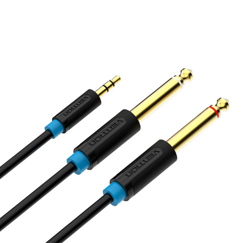 Cabo Stereo Jack 3.5 Macho para 2x Jack 6.5 Macho 1m Vention BACBF