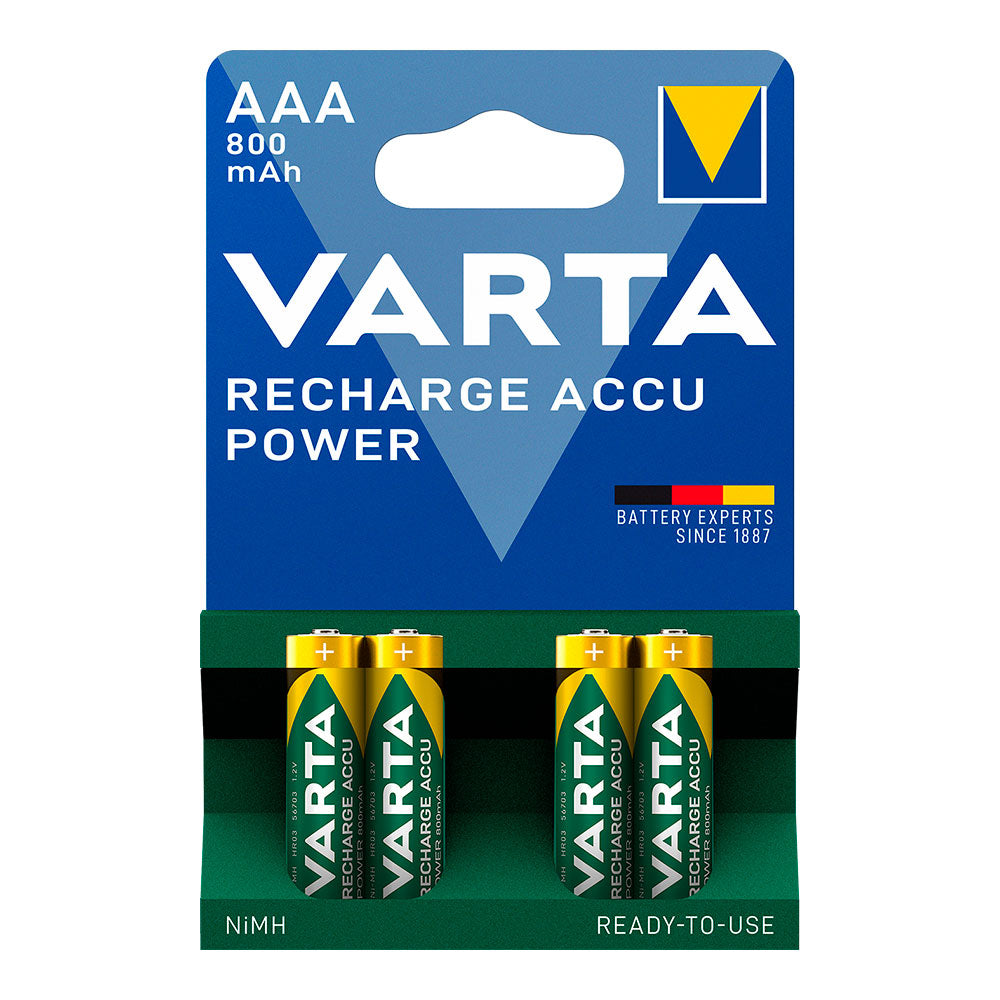 Pilha Recarregável Varta AAA Ready2Use 800mAH Micro 4Unidades
