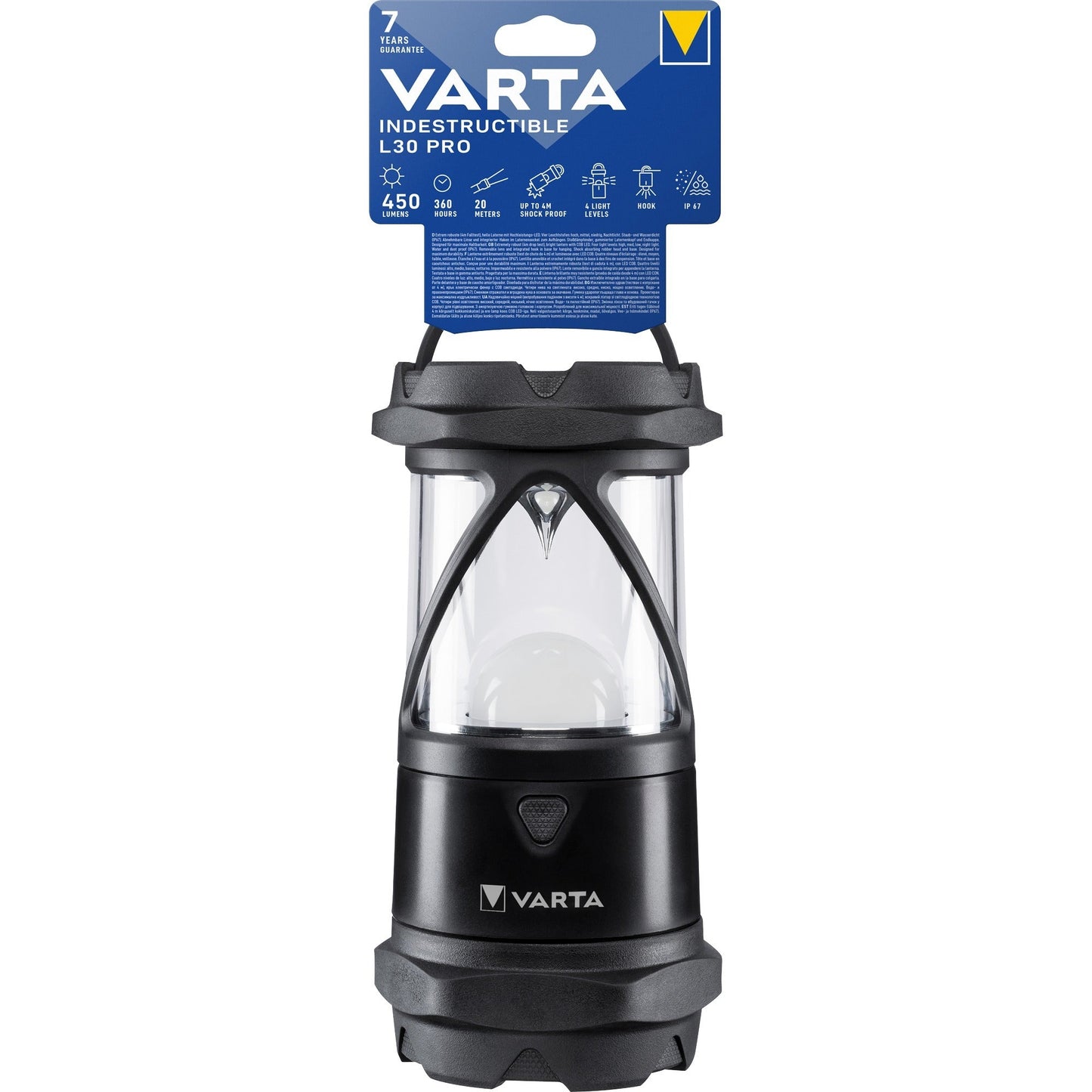 Lanterna de mão LED Varta Indestructible L30 PRO Preta