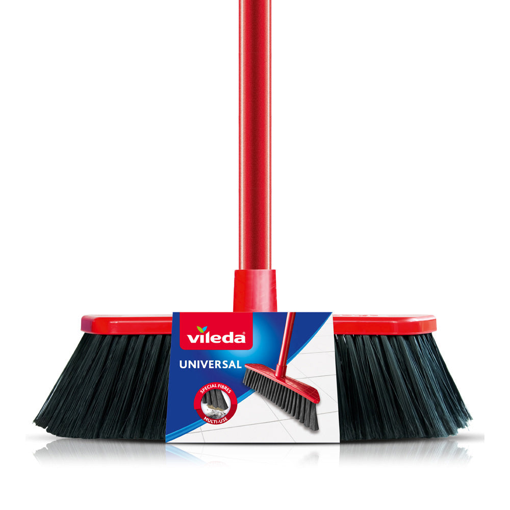 Vileda Vassoura Universal Clássica Vermelha e Preta