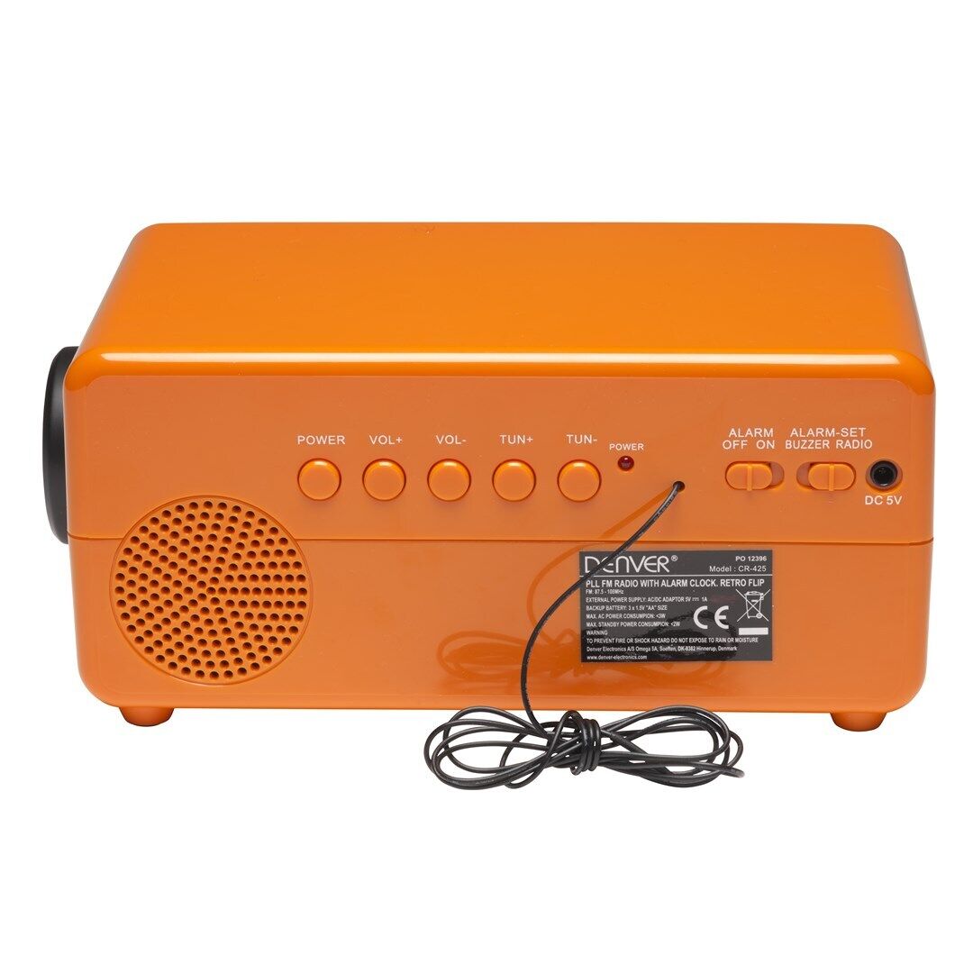 Denver Rádio Despertador CR-425 FM Vintage Laranja