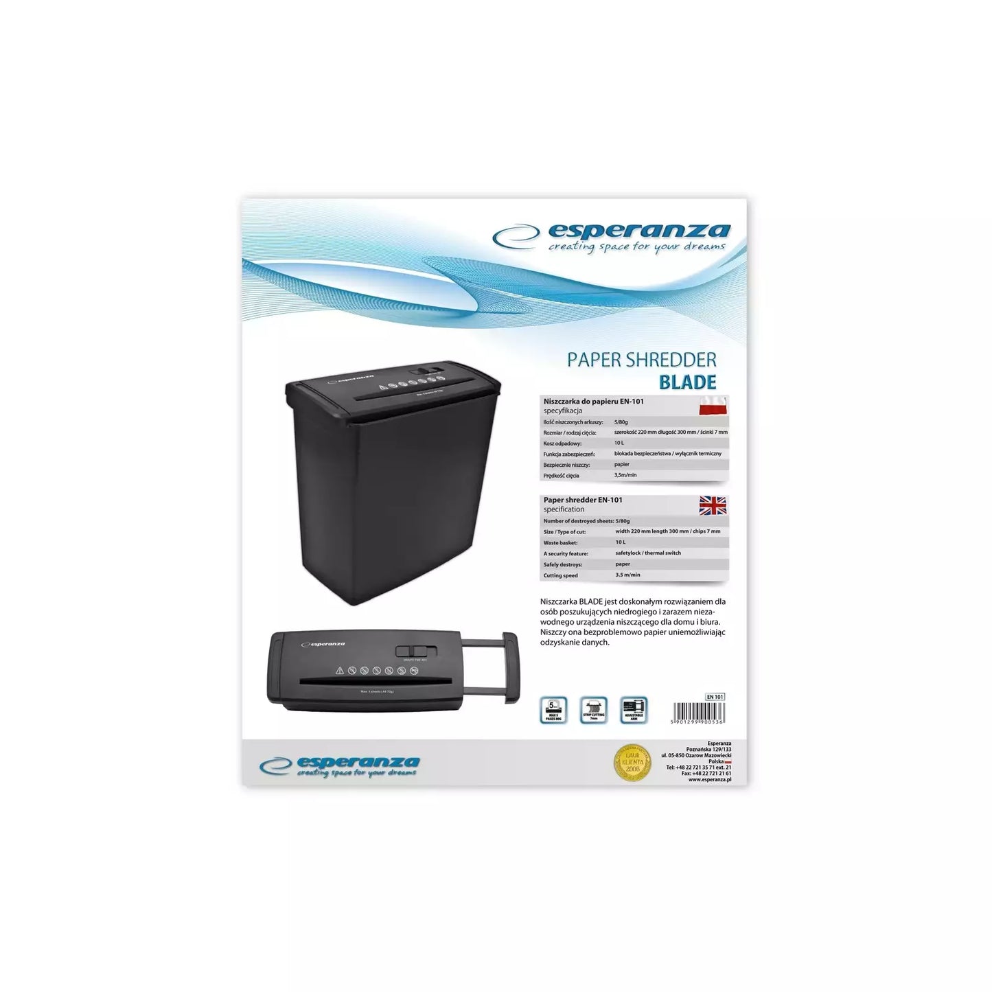 Destruidora de Papel Blade ESPERANZA