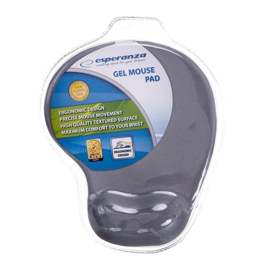 Tapete de Rato Ergonómico Gel Mouse Pad Esperanza EA137Y Cinzento