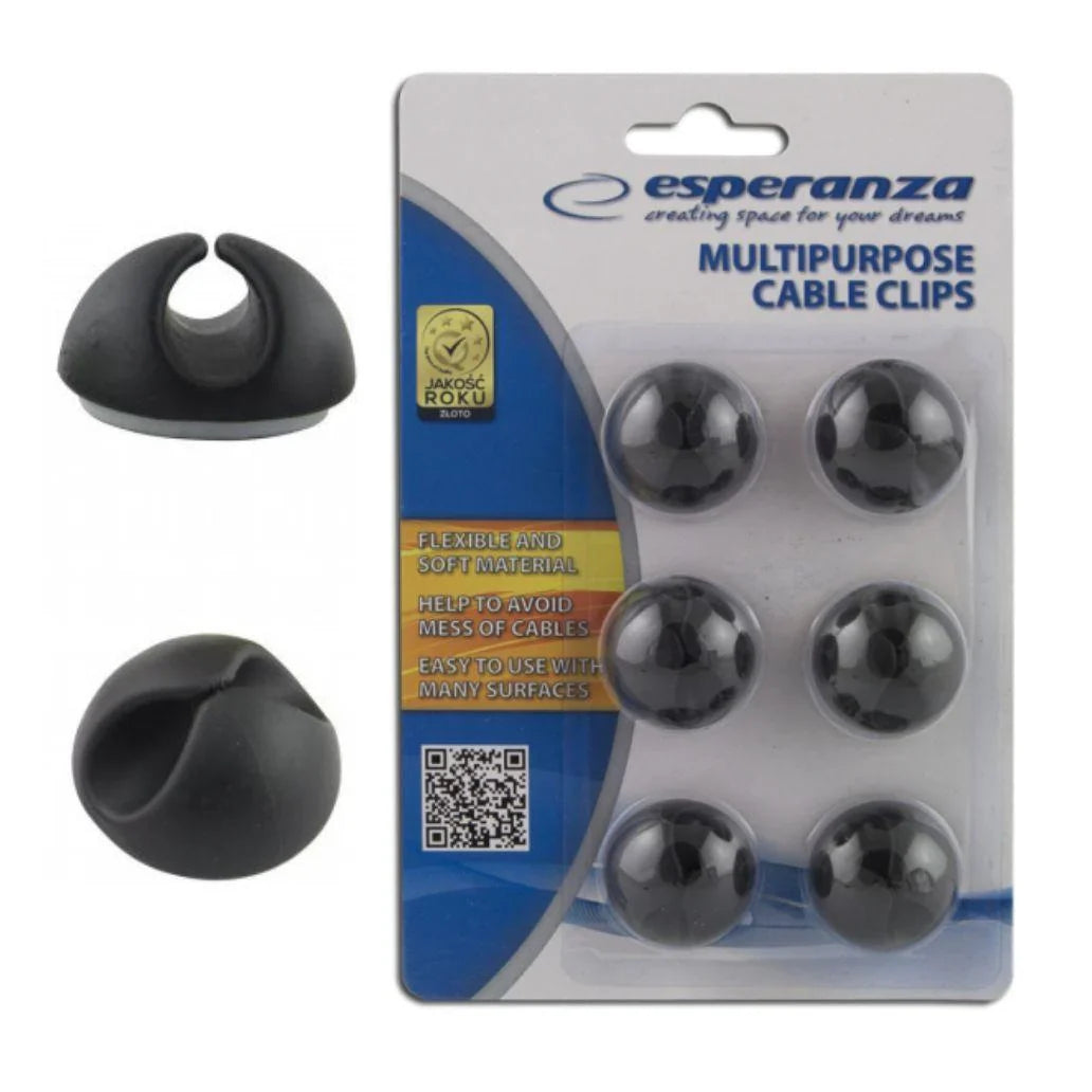 ESPERANZA Clips de Cabos Multifuncionais EBA101K Pretos