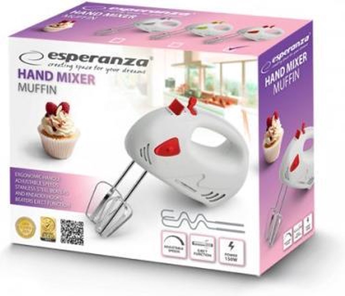Batedeira de Mão Esperanza Muffin 150W