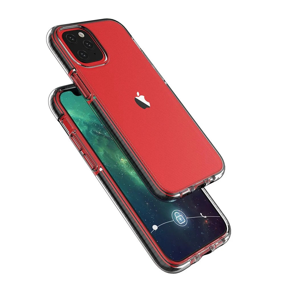 Capa Protetora Transparente em TPU com Moldura Preta para iPhone 12 Mini