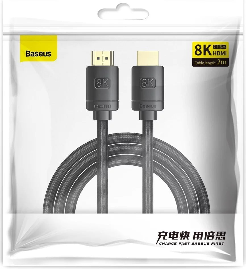 Cabo HDMI 2.1 Baseus High Definition Series 8K 60Hz 3D HDR 48Gbps 3m