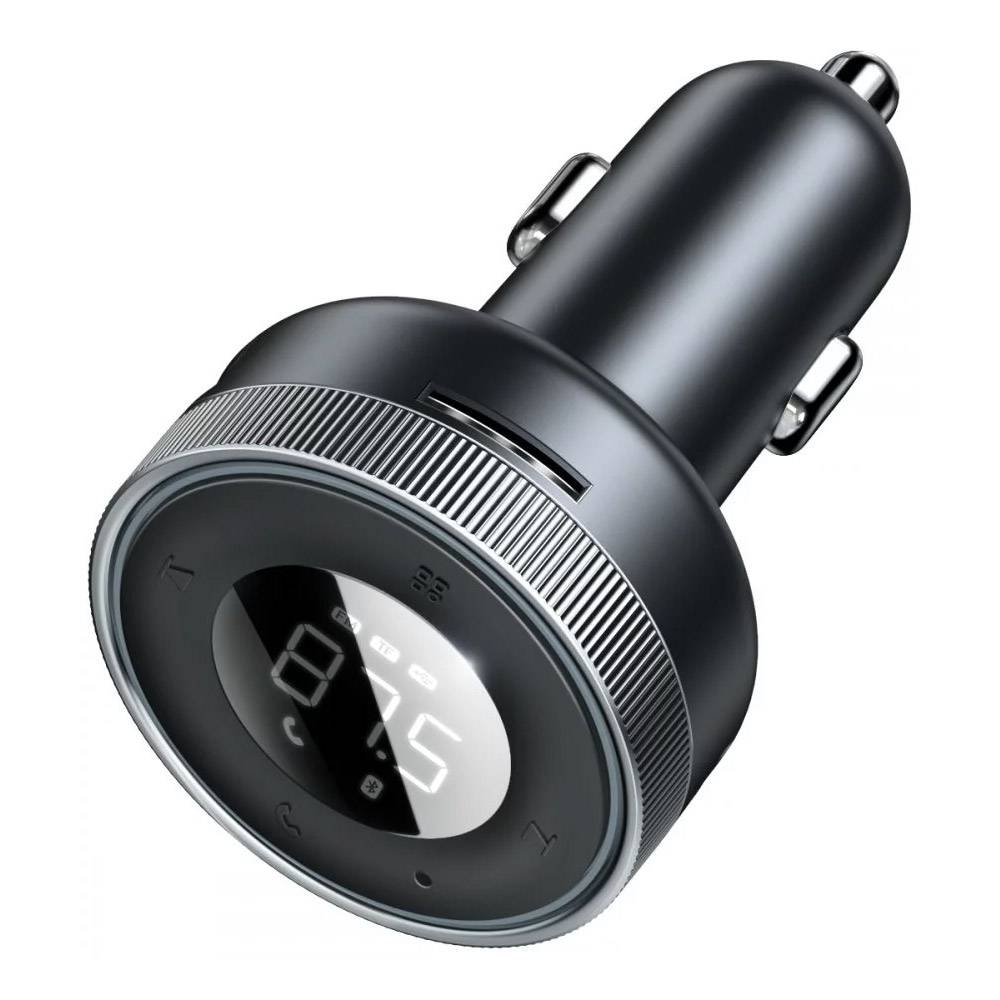 Carregador de Isqueiro Baseus Enjoy Dual USB-A + Jack 3.5mm + MicroSD/TF + Transmissor FM/Bluetooth