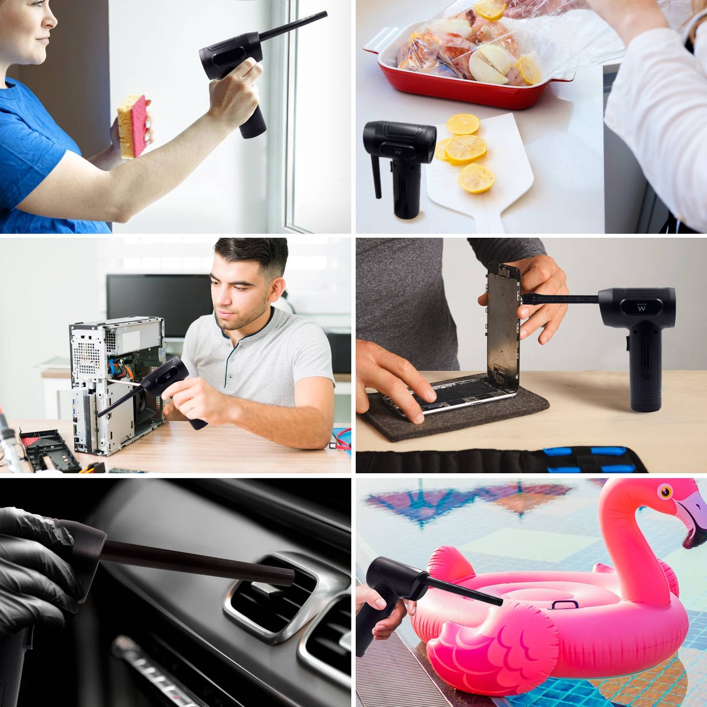 Spray Elétrico Eliminador de Pó Ewent EW5607 Recarregável 7500mAh 60W 60000RPM Preto