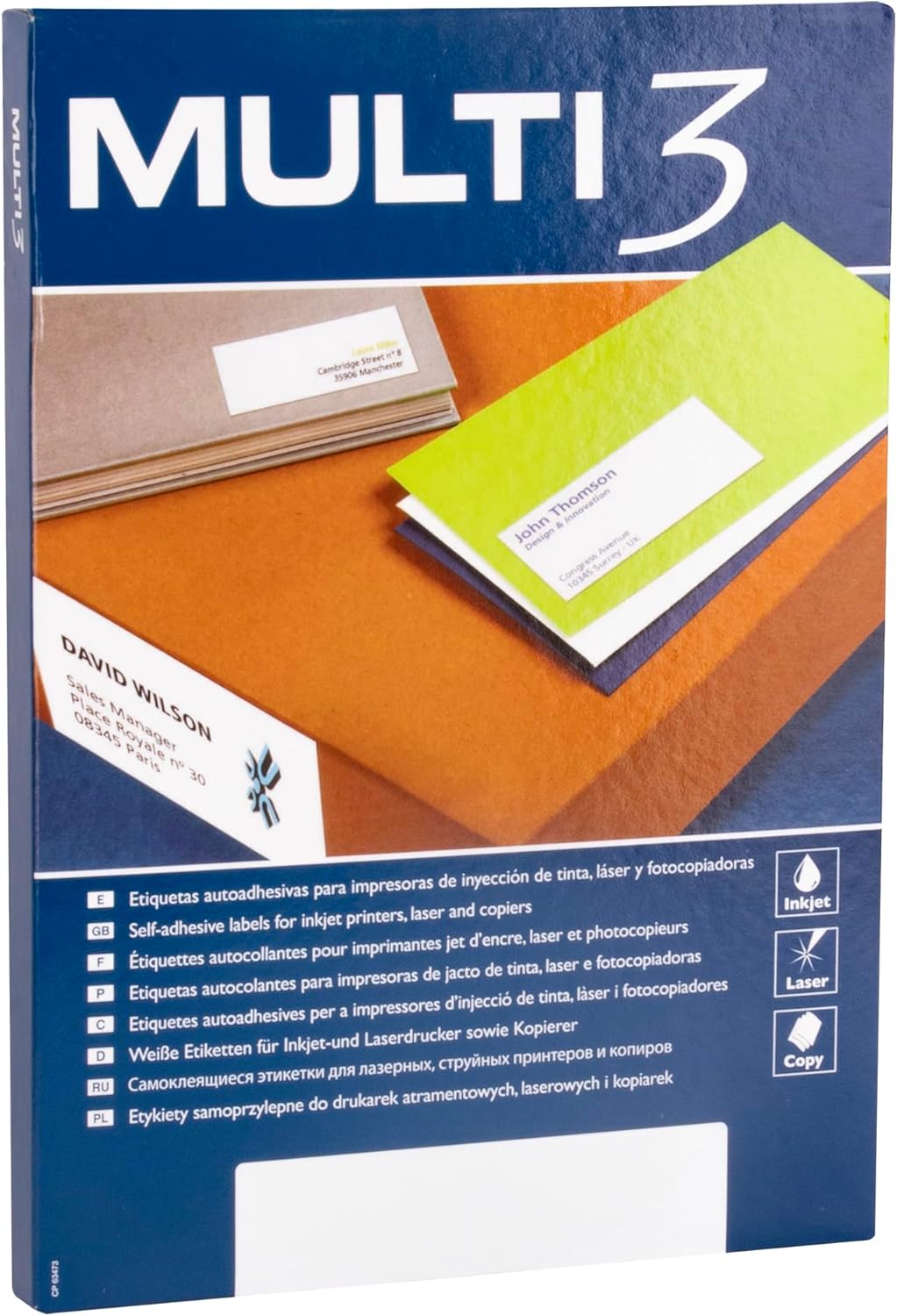 Etiquetas adesivas Apli Multi3/ 38 x 21,2 mm / 100 folhas