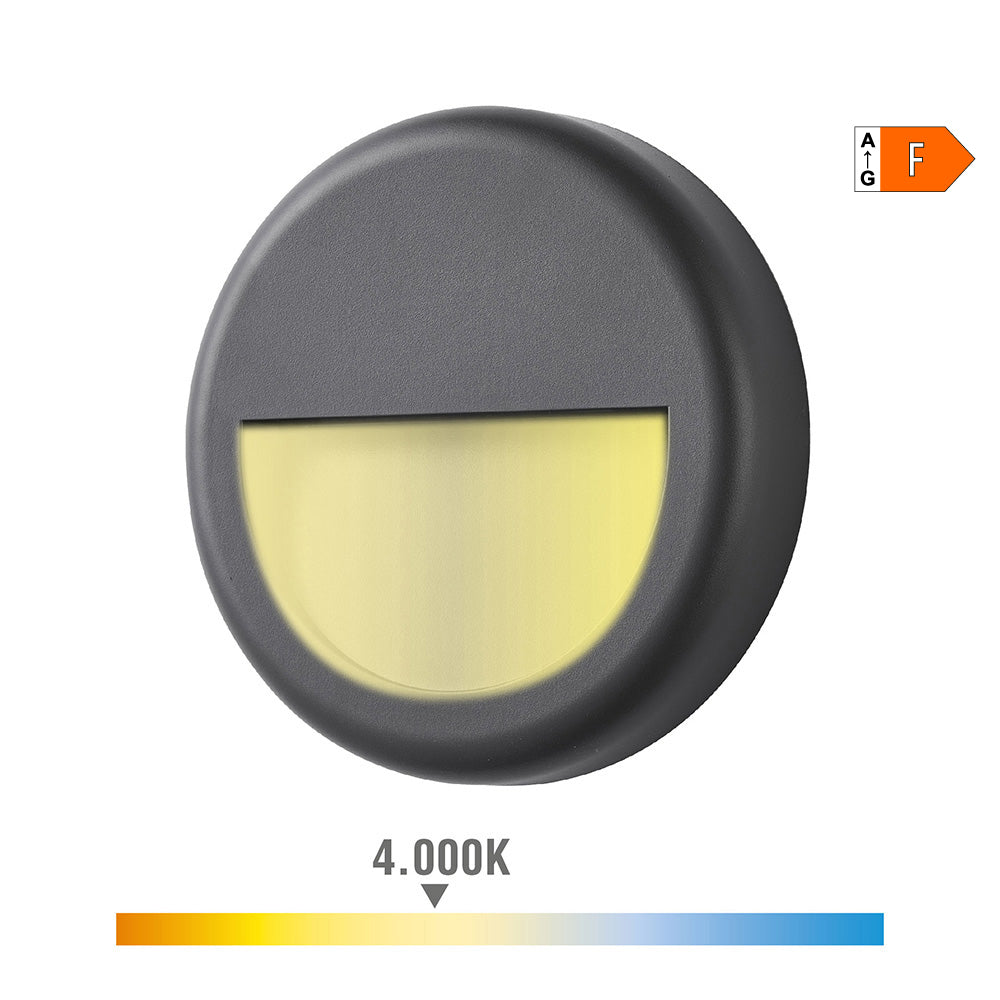 Candeeiro de parede LED EDM Luz Dia 4000K Ø14x2,8cm IP65