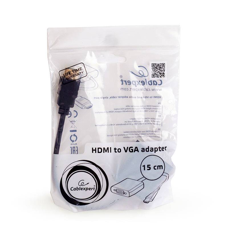 Adaptador HDMI para VGA Gembird A-HDMI-VGA-03 / Preto