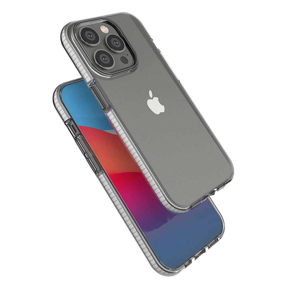 Capa Spring Case para iPhone 14 Pro em Silicone com Moldura Preta