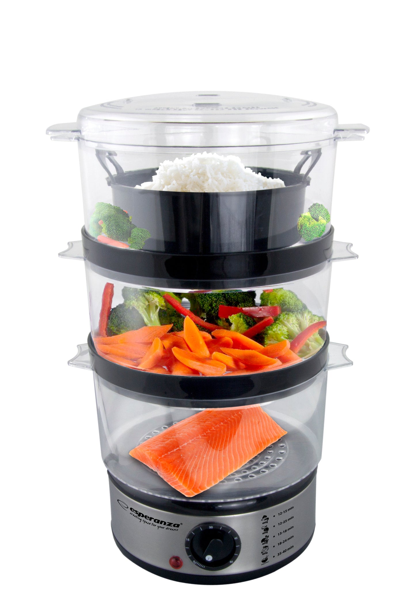 ESPERANZA STEAM COOKER STEAM VOLCANO / Cor: Preto