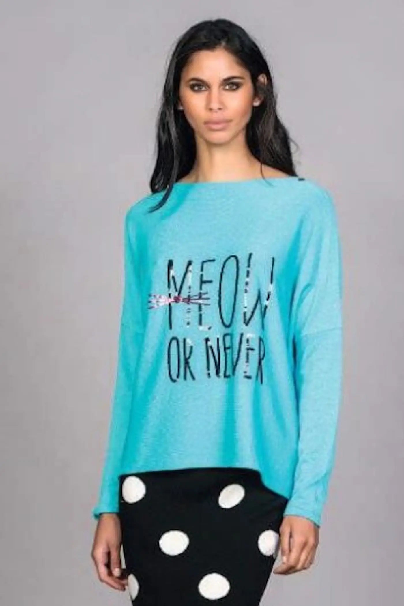 CAMISOLA MEOW TURQUESA