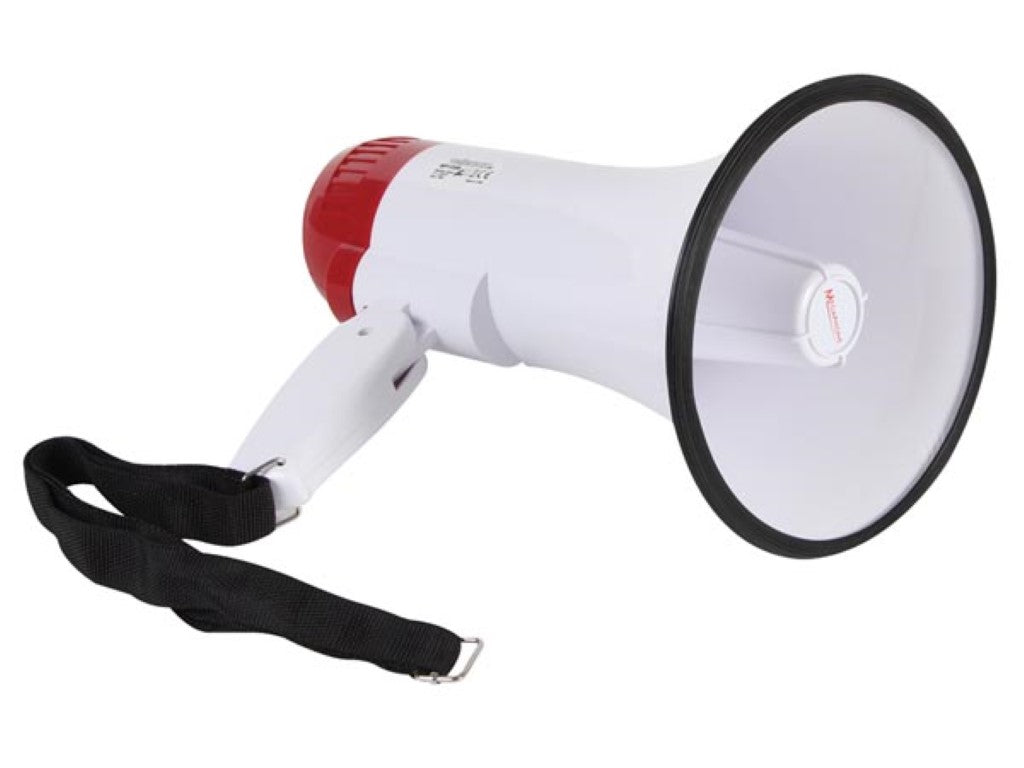 Megafone 10W 100m alcance com Função de Gravação de Voz MP10SR Branco