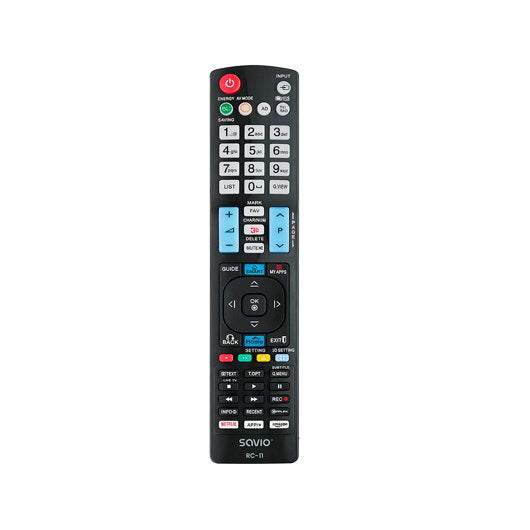 Mandos TV Savio / Compatível LG Smart TV 3D / Preto / RC-11