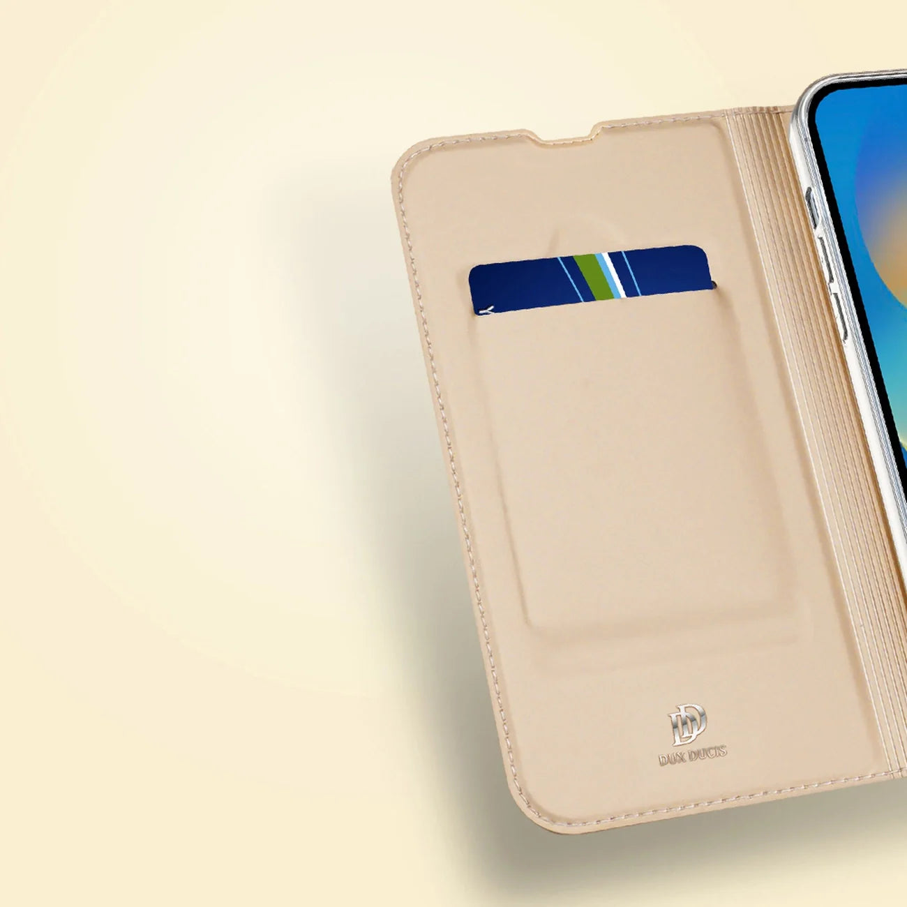 Capa Flip DUX DUCIS para iPhone 14 Pro Dourada