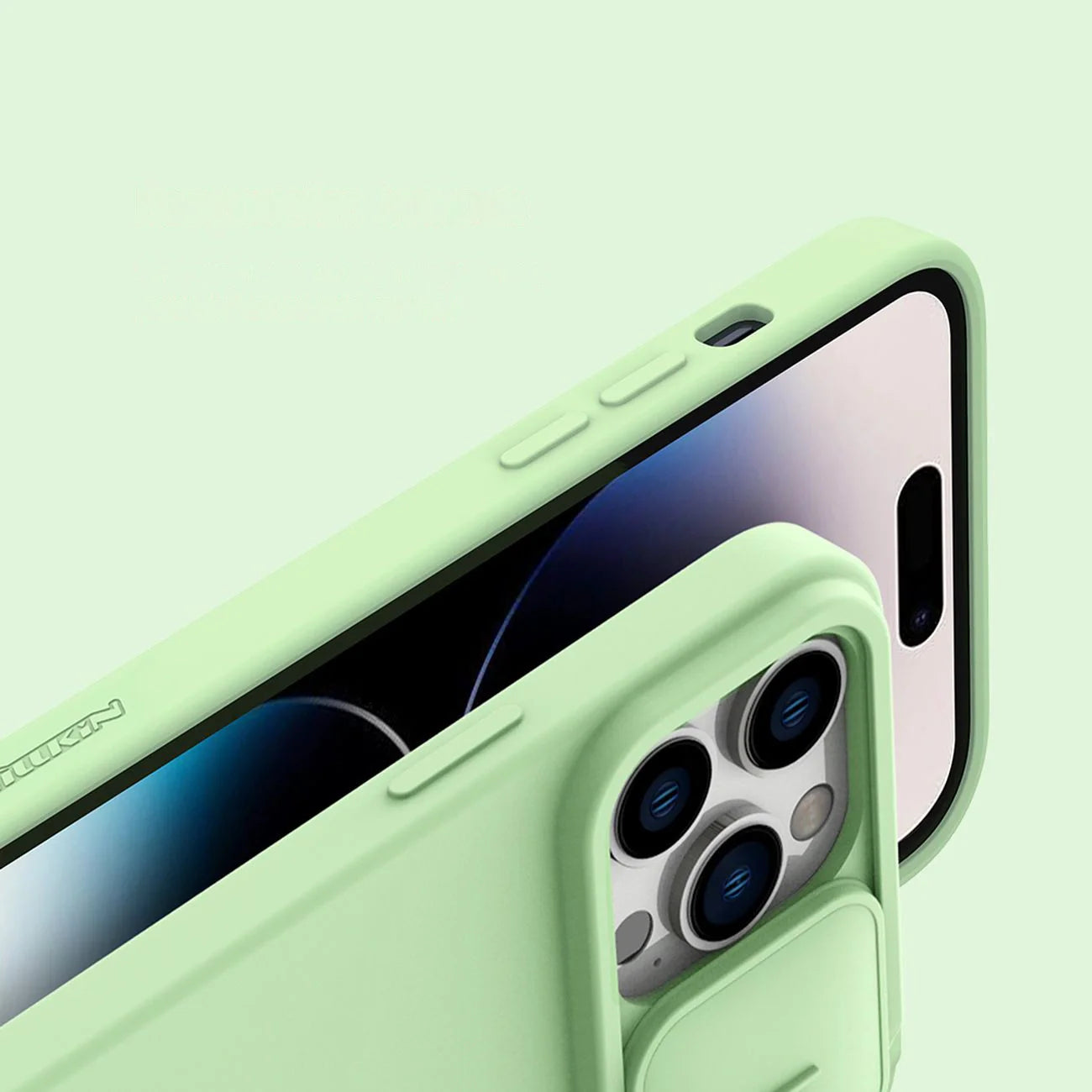 Capa de Silicone Nillkin CamShield para iPhone 14 Pro Max com Protecção para Câmera Verde