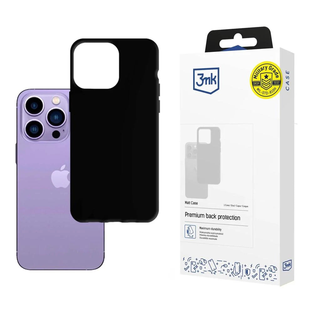 Capa de Proteção 3mk Preta Matt para iPhone Apple 14 Pro