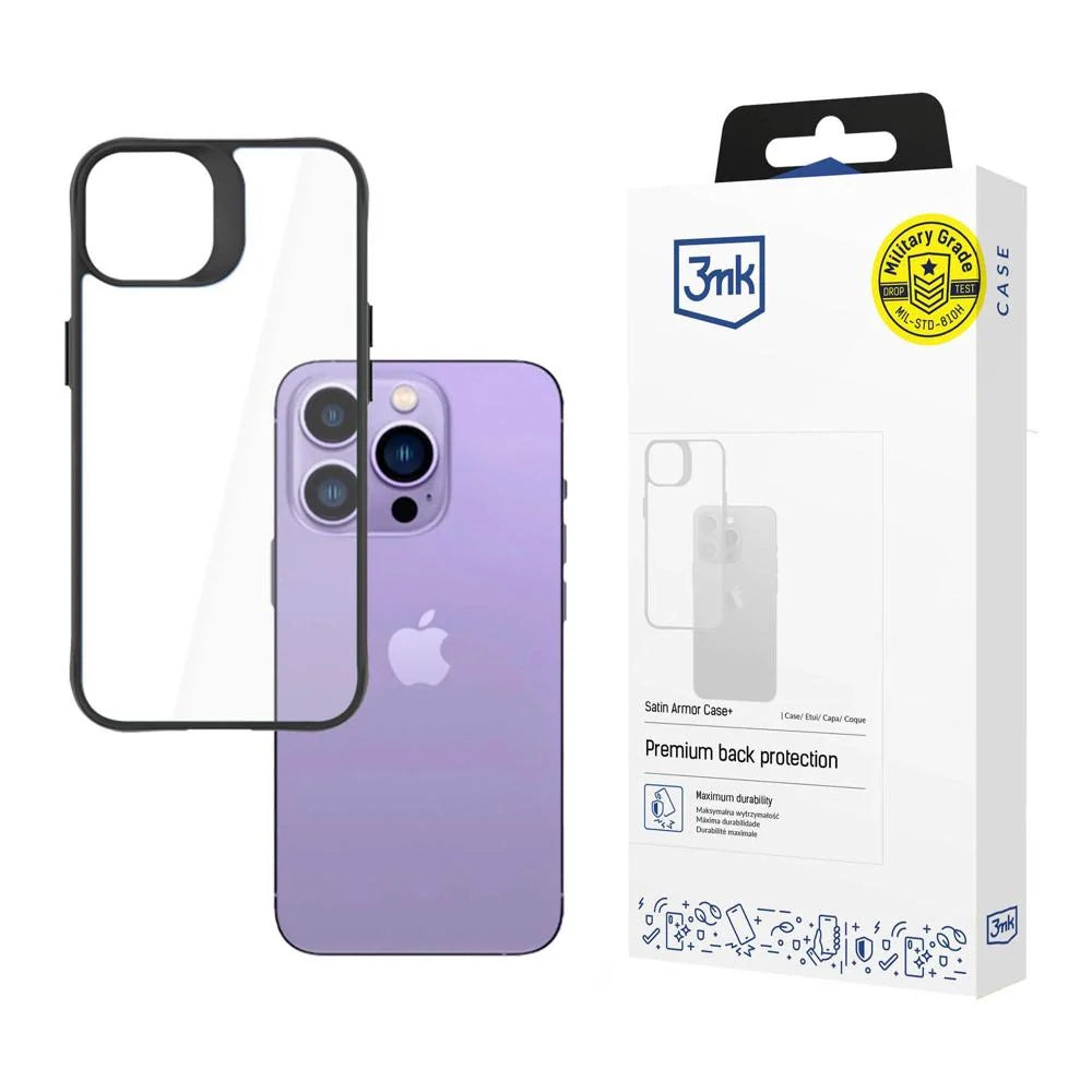 Capa de Proteção 3mk Satin Armor Case+ Series para iPhone 14 Pro