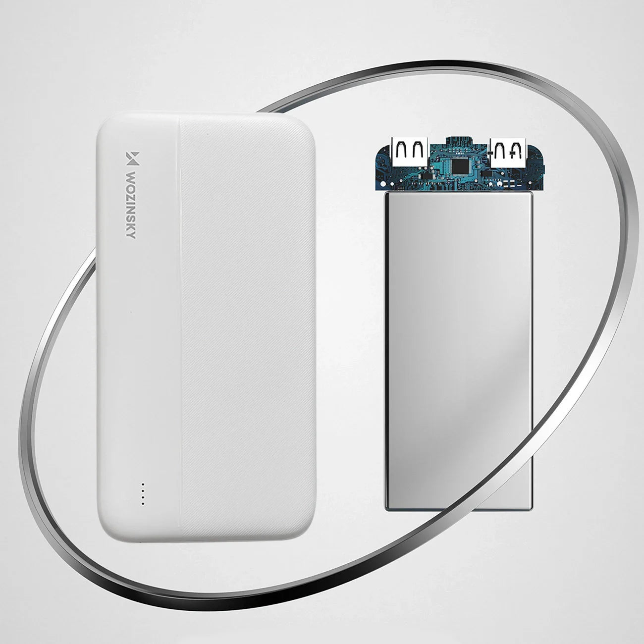 Wozinsky Powerbank Li-Po 10000mAh 2 x USB Branco (WPBWE1)