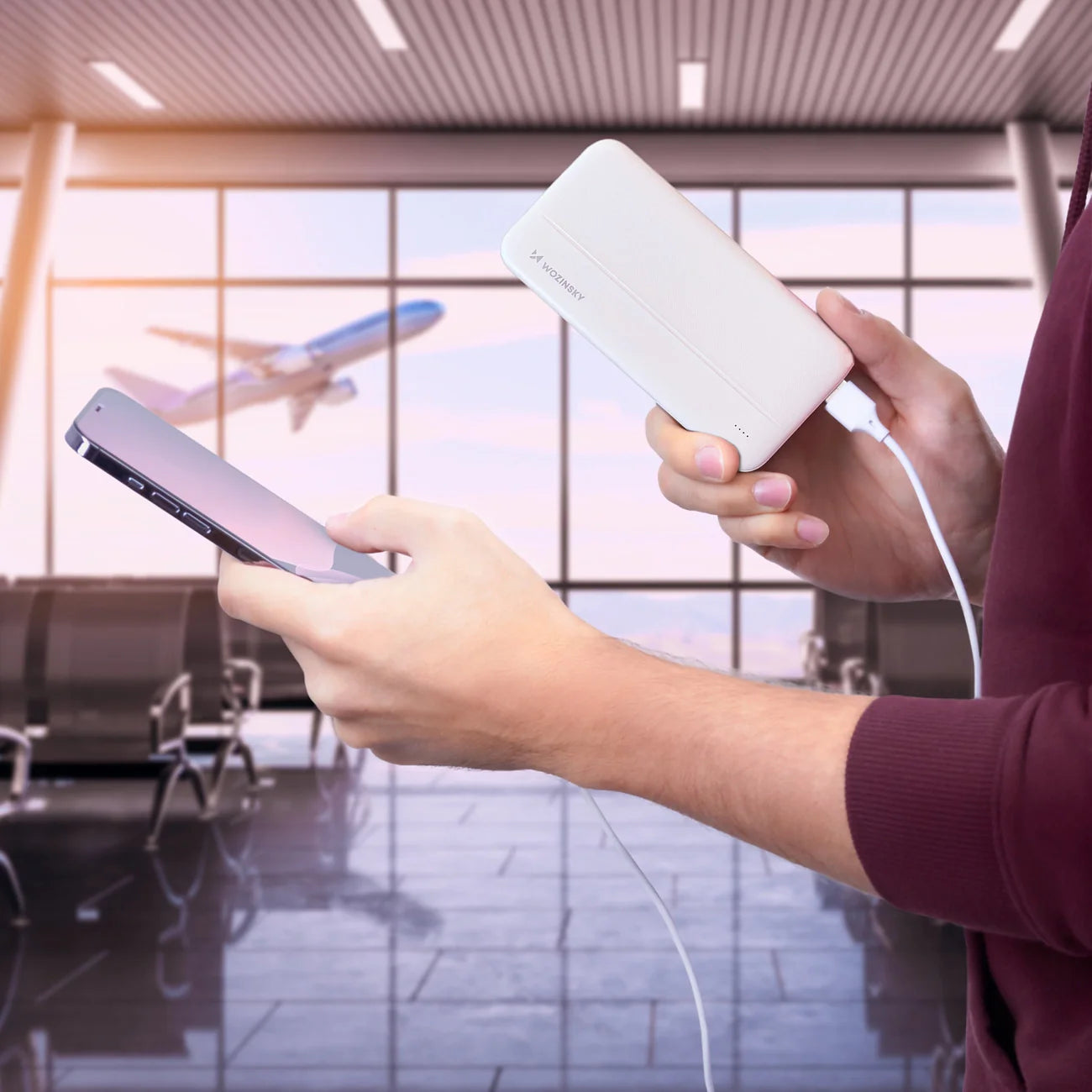 Wozinsky Powerbank Li-Po 10000mAh 2 x USB Branco (WPBWE1)