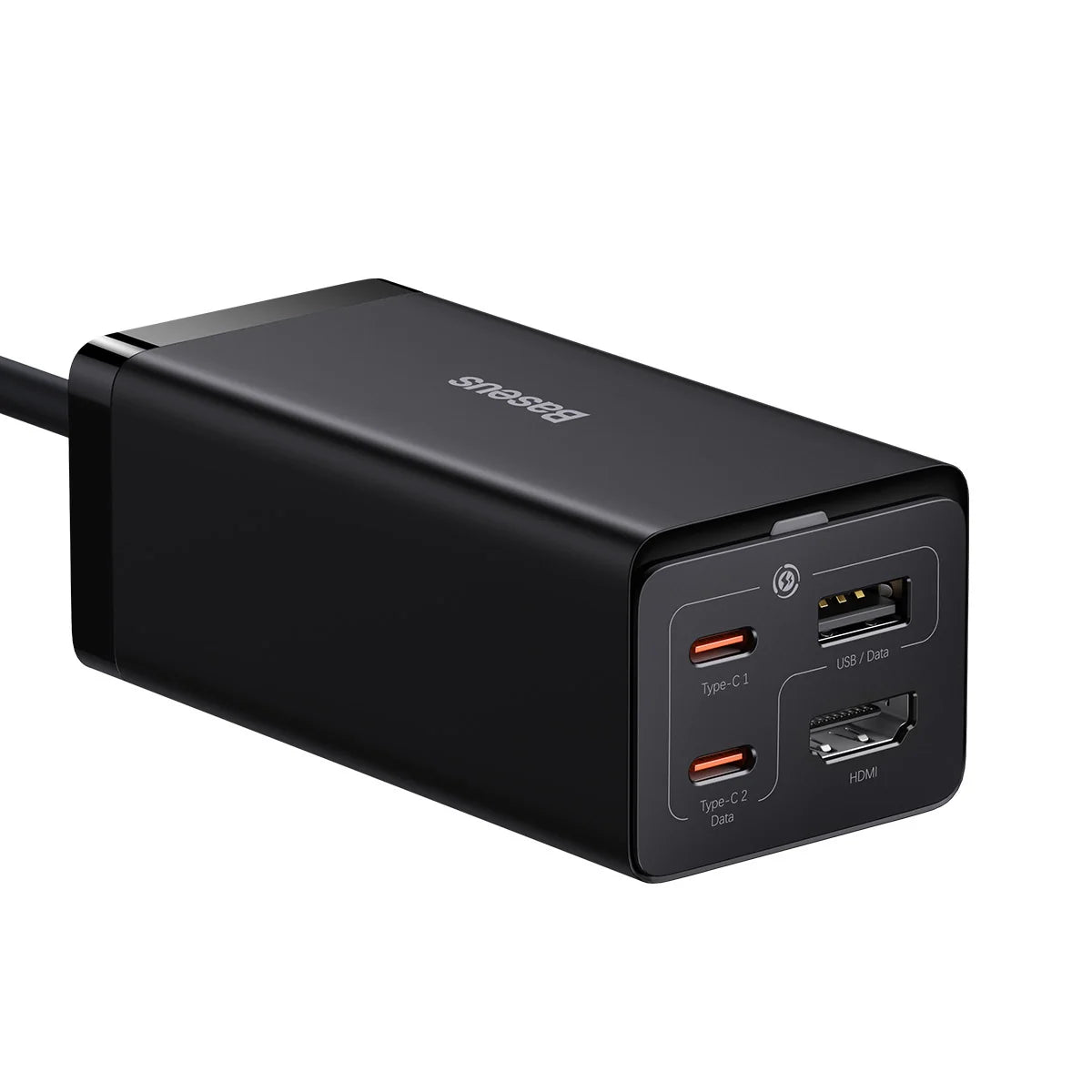 Carregador Baseus GaN5 Pro Fast Charger 67W Dual USB-C/USB-A Preto + HDMI
