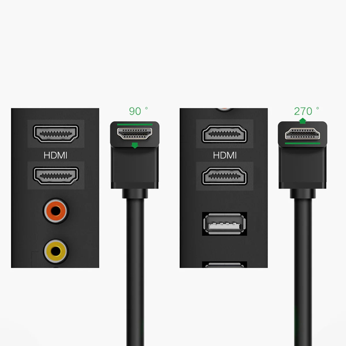 Cabo HDMI Ugreen 4K Angulado 90° 1m Preto