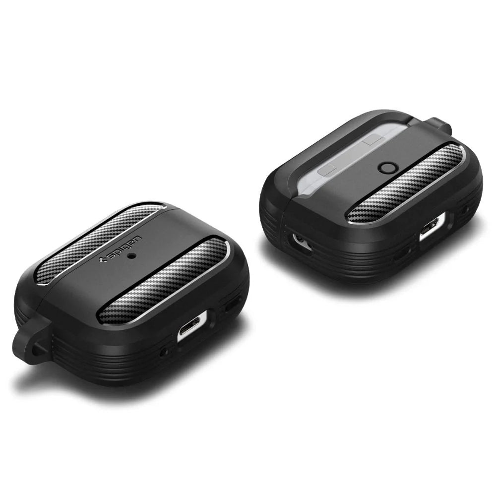 Capa Rugged Armor Spigen para Apple AirPods Pro 1 / 2 Preto Matte
