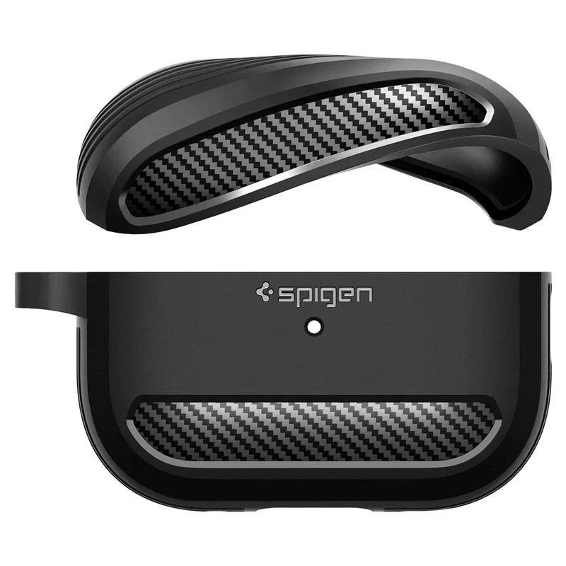 Capa Rugged Armor Spigen para Apple AirPods Pro 1 / 2 Preto Matte
