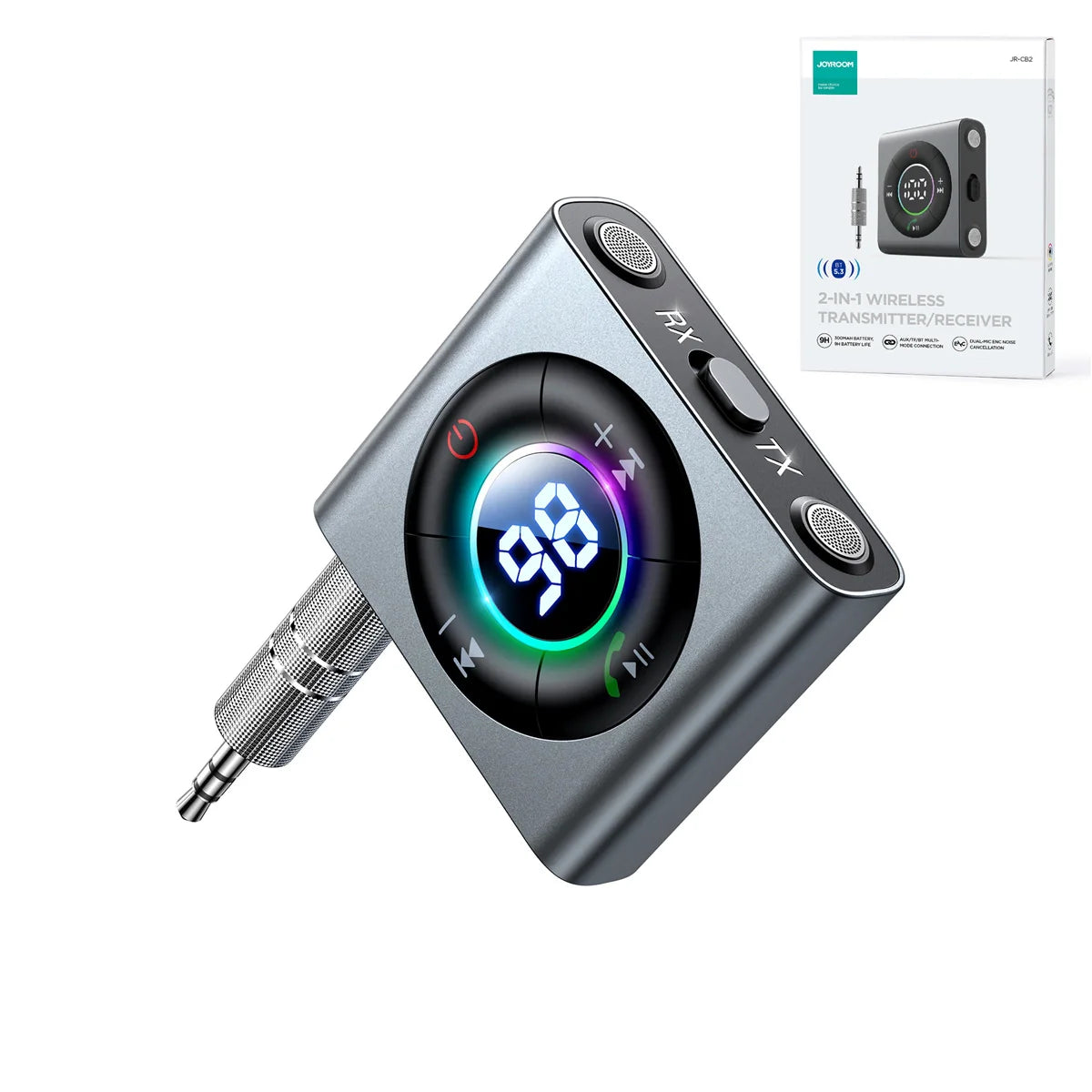 Transmissor/Receptor Bluetooth 5.3 Joyroom JR-CB1 / Cinza