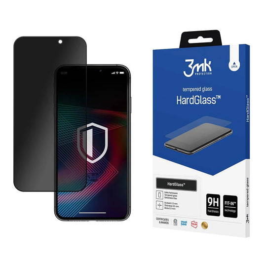Película para iPhone 14 Pro / Proteção Anti Espionagem / HardGlass Max Privacy - de Vidro Temperado 3mk