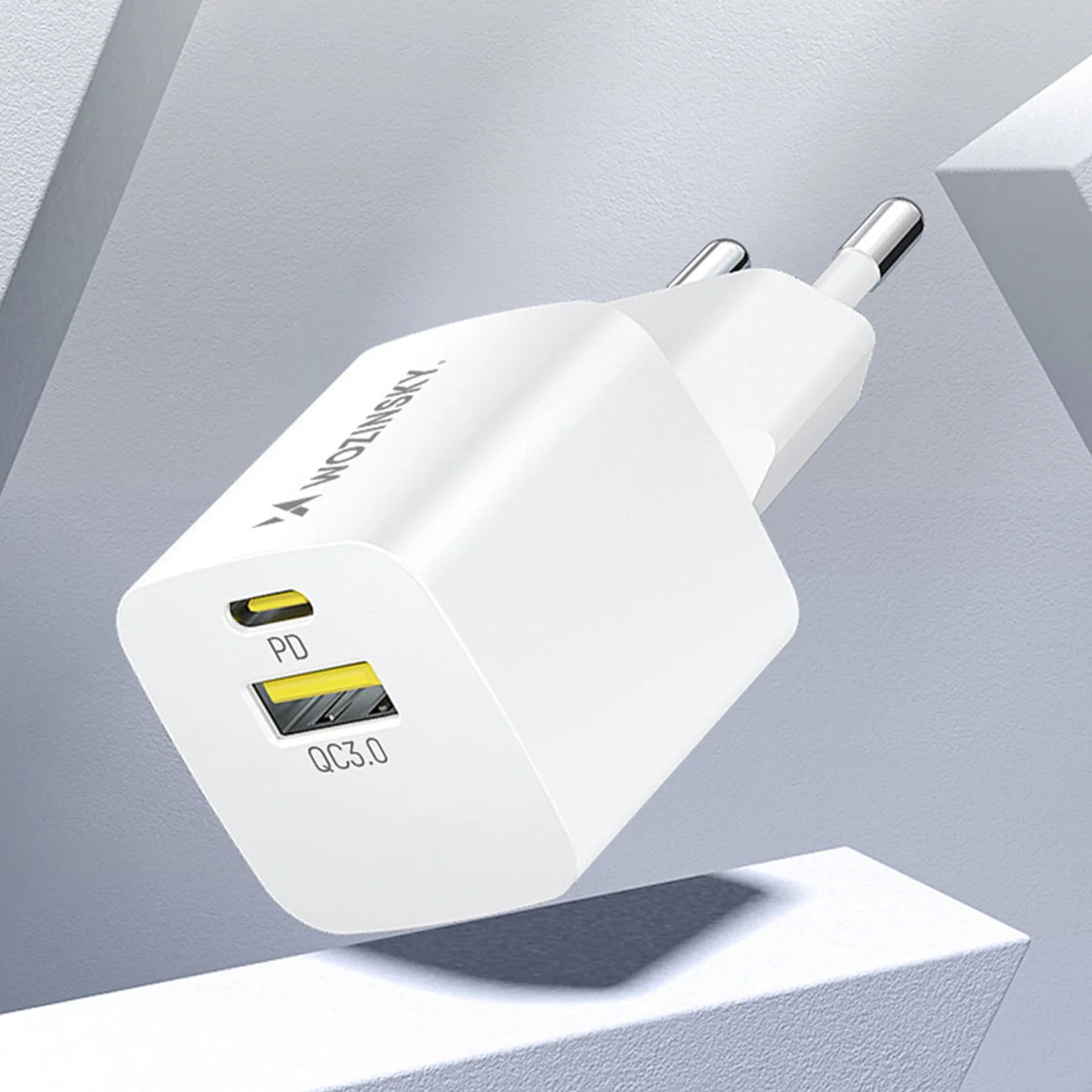 Wozinsky WWCEAC Carregador de Parede GaN 33W USB-A USB-C / Branco