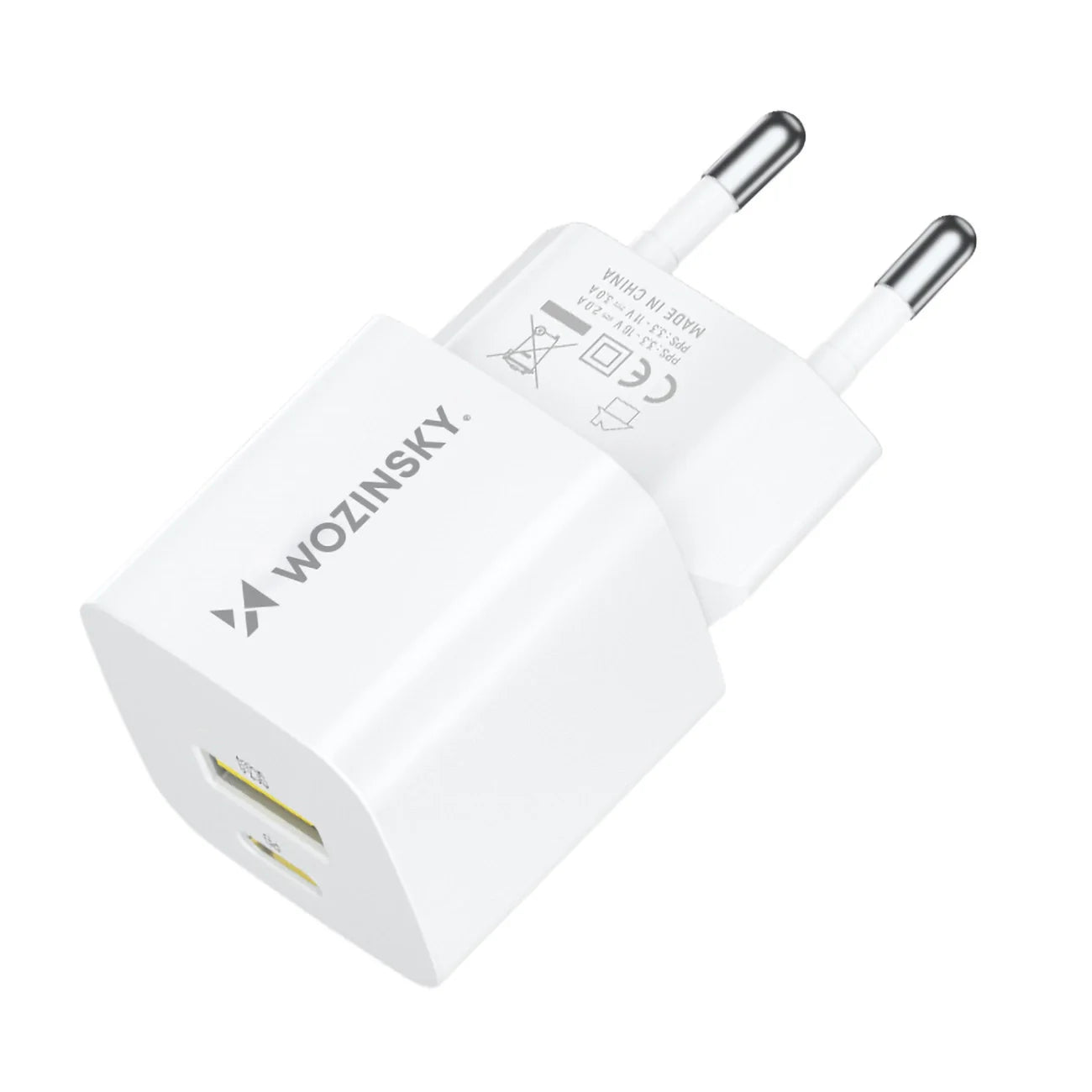 Wozinsky WWCEAC Carregador de Parede GaN 33W USB-A USB-C / Branco
