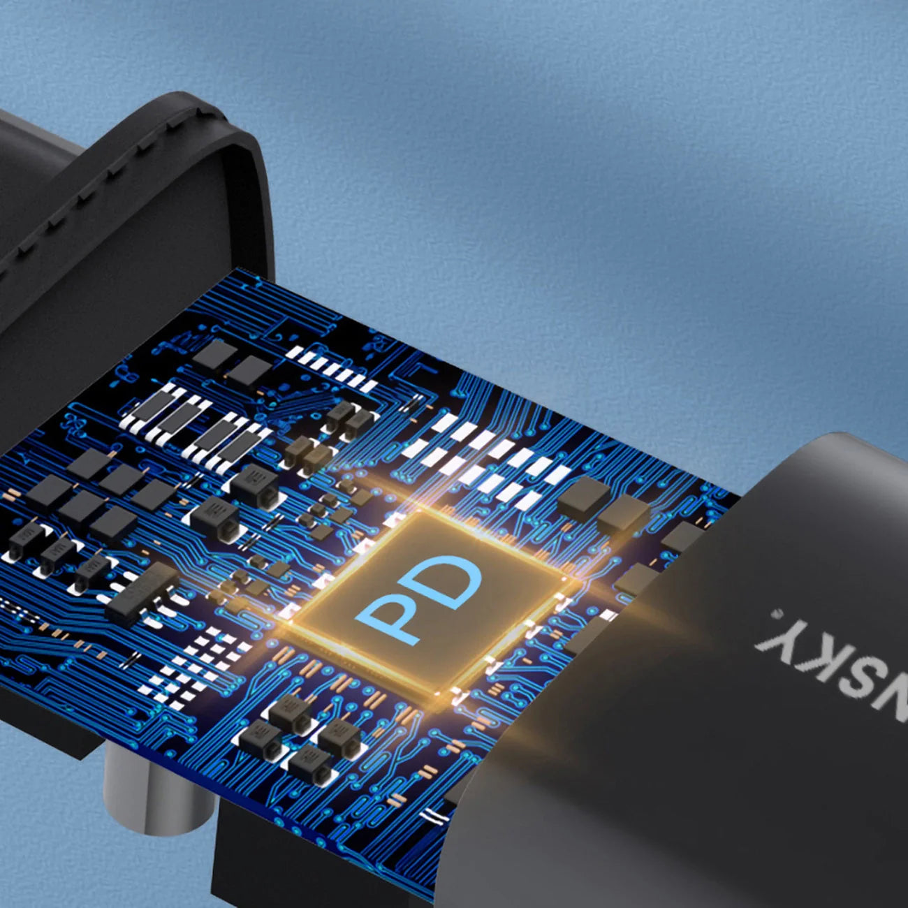 Wozinsky WGWCB Carregador de Parede USB-A USB-C 20W / Preto