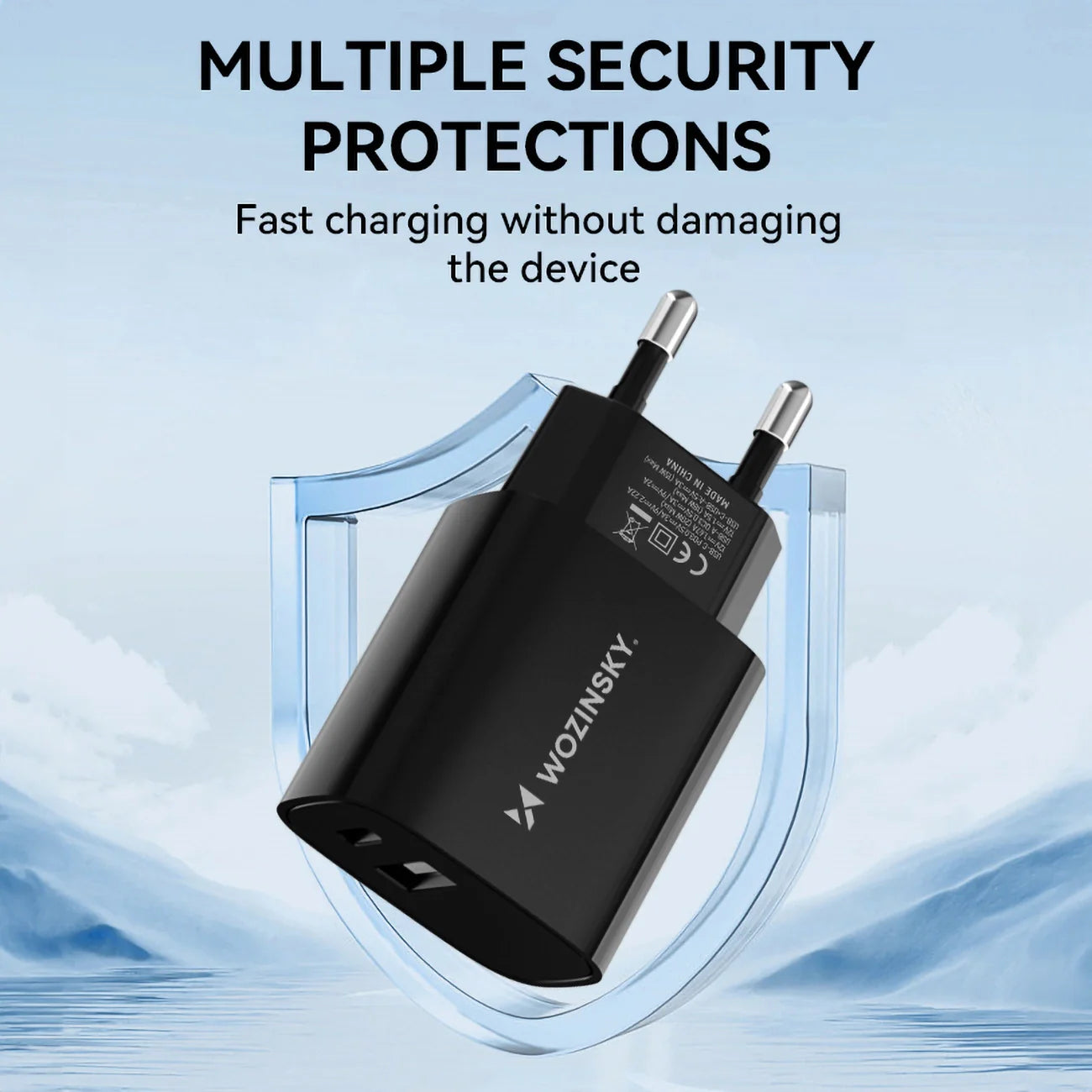 Wozinsky WGWCB Carregador de Parede USB-A USB-C 20W / Preto