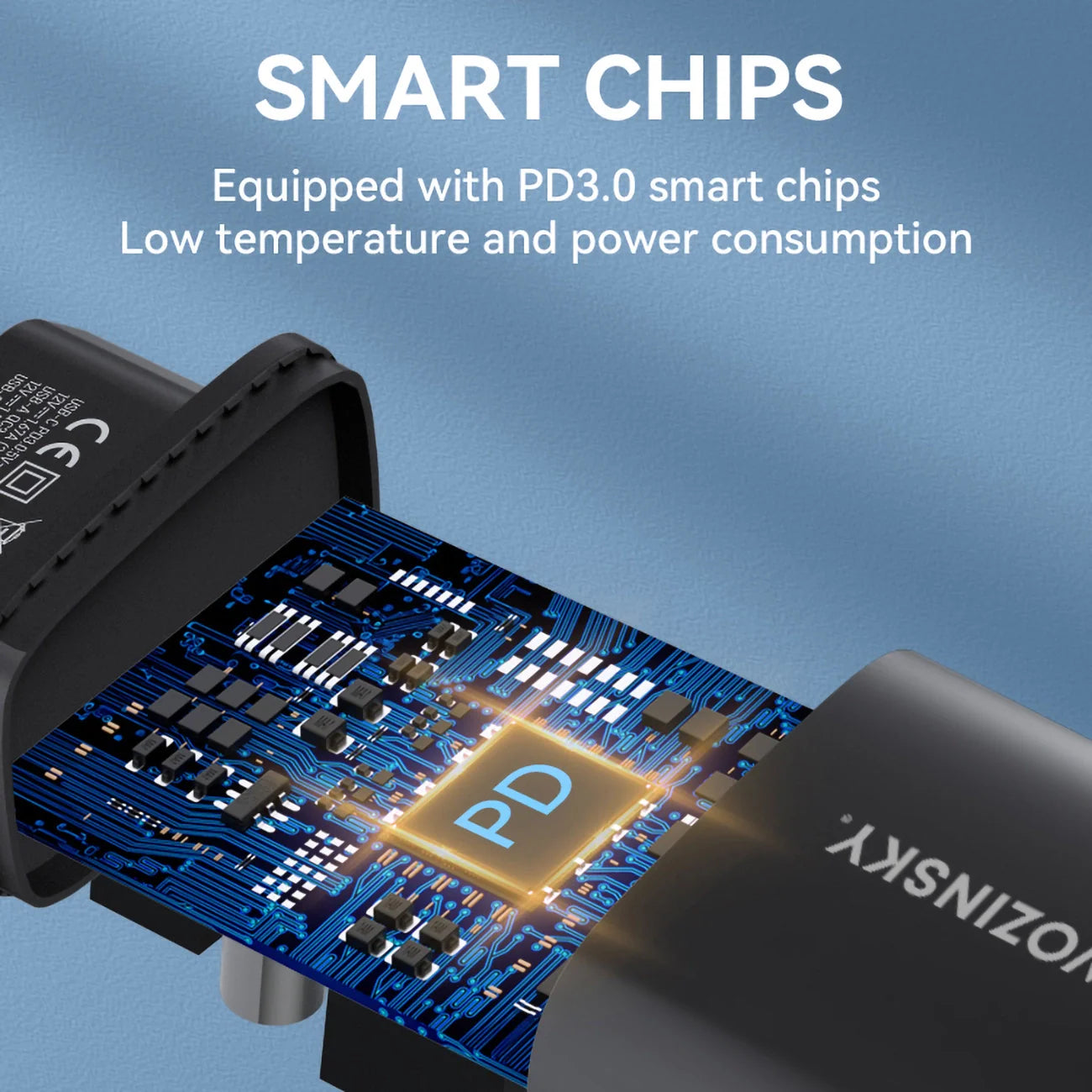 Wozinsky WGWCB Carregador de Parede USB-A USB-C 20W / Preto