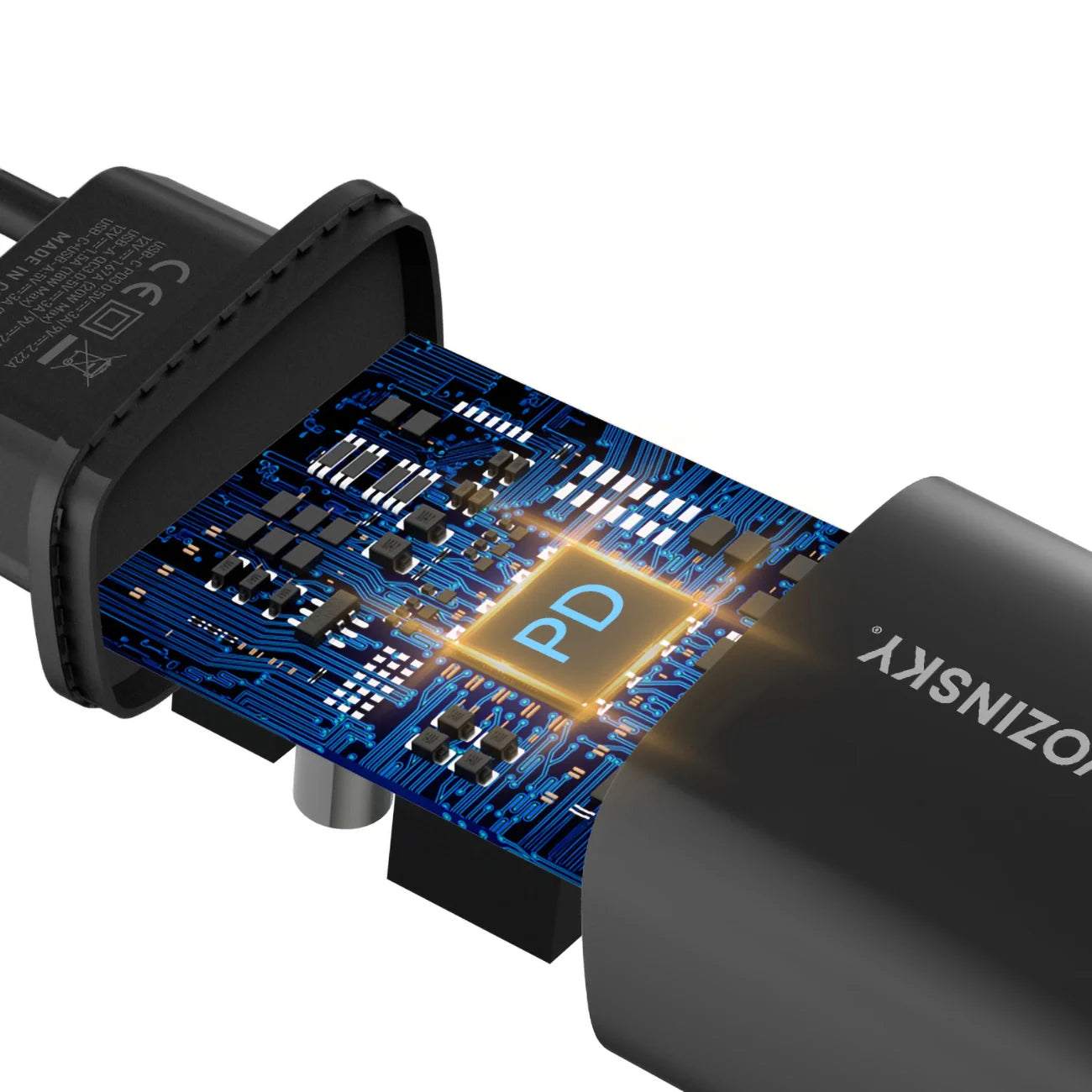 Wozinsky WGWCB Carregador de Parede USB-A USB-C 20W / Preto