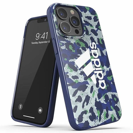 Capa Padrão Leopardo para iPhone 13/13 Pro Adidas Azul
